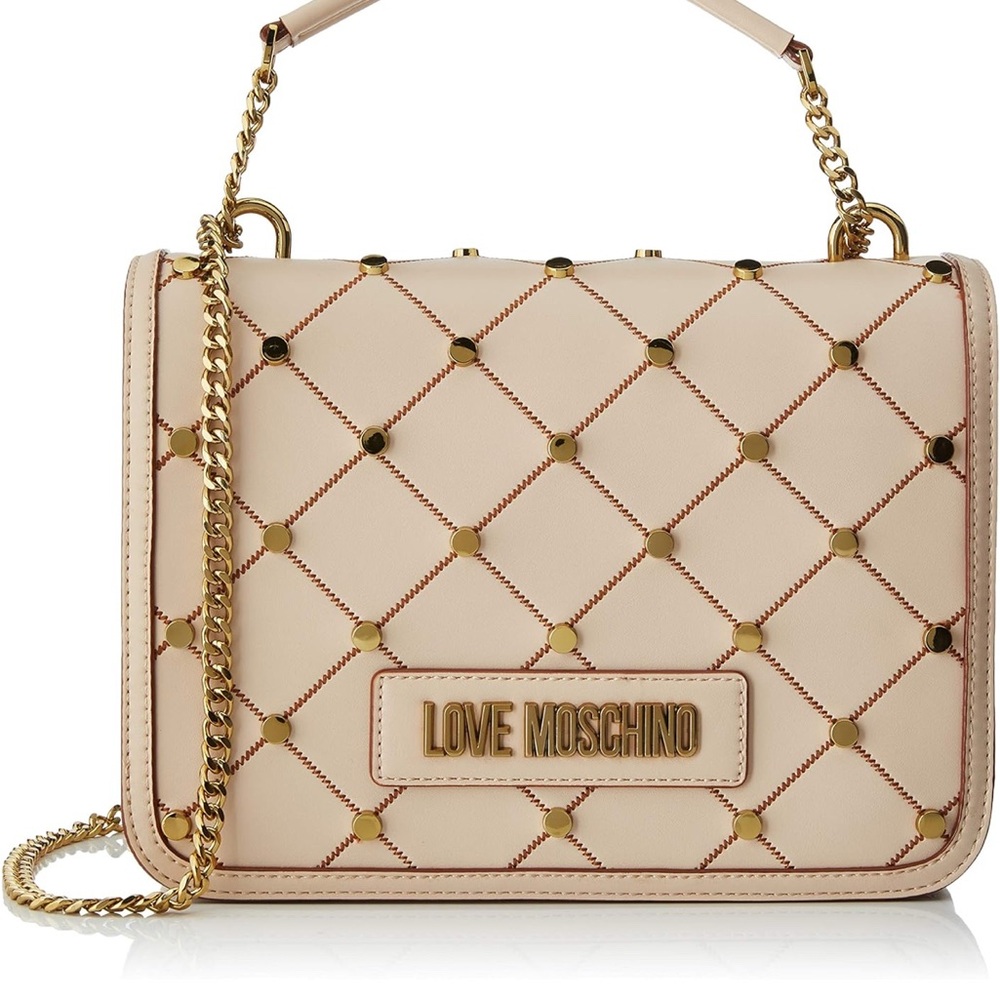 Love Moschino Beige Quilted Crossbody Bag